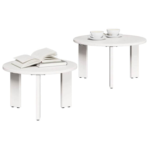 vidaXL Coffee Table Set 2 pcs White 47.5 x 47.5 x 27 cm