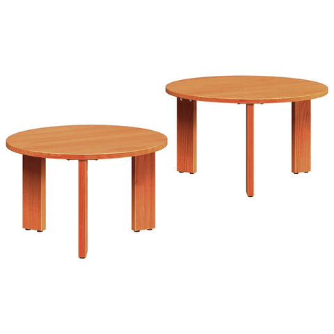 vidaXL Coffee Table Set 2 pcs Wax brown 47.5 x 47.5 x 27 cm