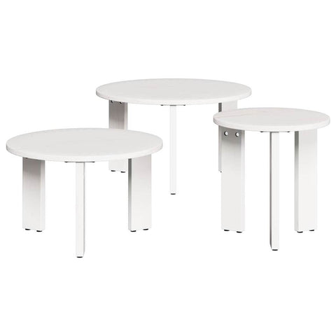 vidaXL Coffee Table 3 pcs White 47.5 x 47.5 x 27 cm Solid pine wood