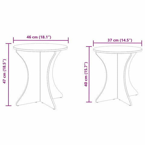 vidaXL Coffee Table 2 pcs Natural Solid pine wood