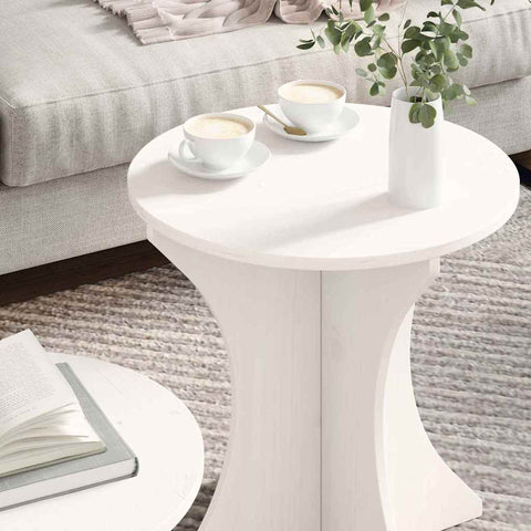 vidaXL Coffee Table 2 pcs White 46 x 46 x 47 cm Solid pine wood