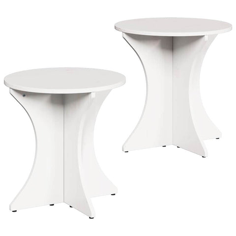 vidaXL Coffee Table 2 pcs White 46 x 46 x 47 cm Solid pine wood