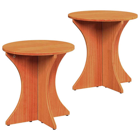 vidaXL Coffee Table 2 pcs Wax brown 46 x 46 x 47 cm Solid pine wood