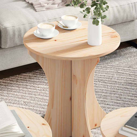 vidaXL Coffee Table 3 pcs Natural Solid pine wood