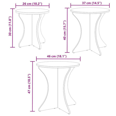 vidaXL Coffee Table 3 pcs Natural Solid pine wood
