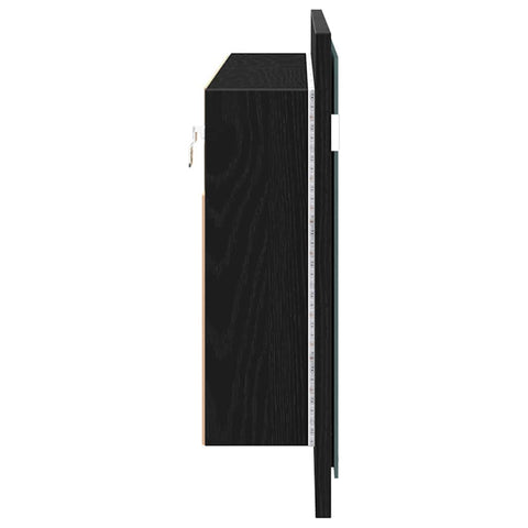 vidaXL LED Mirror Cabinet Black oak 100 x 12 x 45 cm Engineered Wood