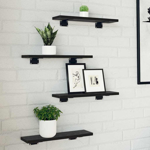 vidaXL Bookshelf Boards 4 pcs Black Oak 40x10x1.5 cm Engineered Wood
