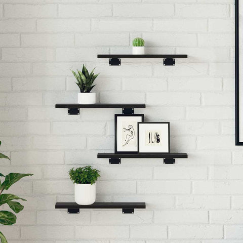 vidaXL Bookshelf Boards 4 pcs Black Oak 40x10x1.5 cm Engineered Wood