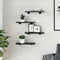 vidaXL Bookshelf Boards - 4 pcs in Black Oak, 40x20x1.5 cm, made from engineered wood.