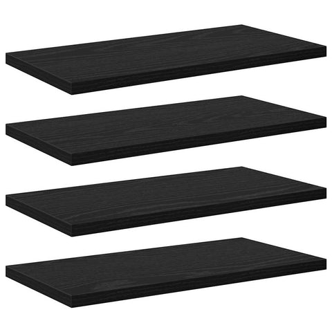 vidaXL Bookshelf Boards - 4 pcs in Black Oak, 40x20x1.5 cm, made from engineered wood.