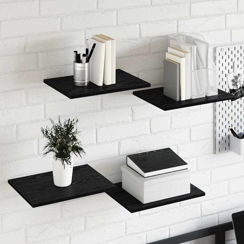 vidaXL Bookshelf Board 4 pcs Black 40 x 30 x 1.5 cm Engineered wood