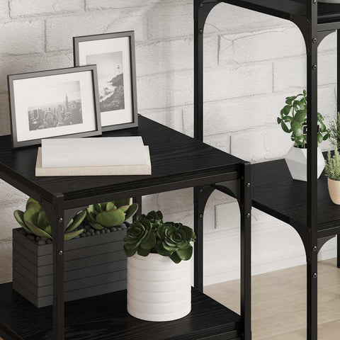 vidaXL Bookshelf Board 4 pcs Black 40 x 40 x 1.5 cm Engineered wood