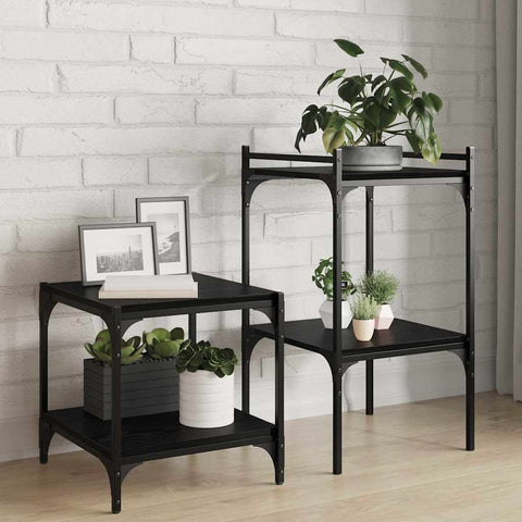 vidaXL Bookshelf Boards - 4 pcs, Black Oak, 40x40x1.5 cm, Made from engineered wood.