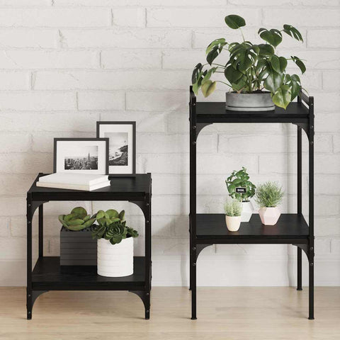 vidaXL Bookshelf Boards - 4 pcs, Black Oak, 40x40x1.5 cm, Made from engineered wood.