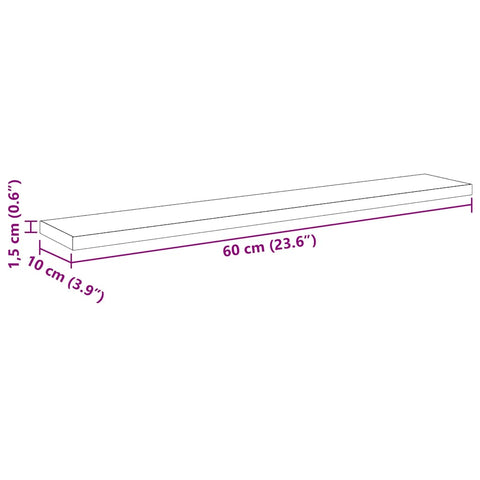vidaXL Bookshelf Shelves - 4 Pack in Black Oak, 60x10x1.5 cm - Made from Engineered Wood
