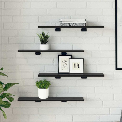 vidaXL Bookshelf Board 4 pcs Black 60 x 20 x 1.5 cm Engineered wood
