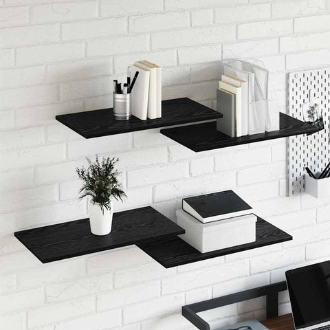 vidaXL Bookshelf Board 4 pcs Black 60 x 30 x 1.5 cm Engineered wood
