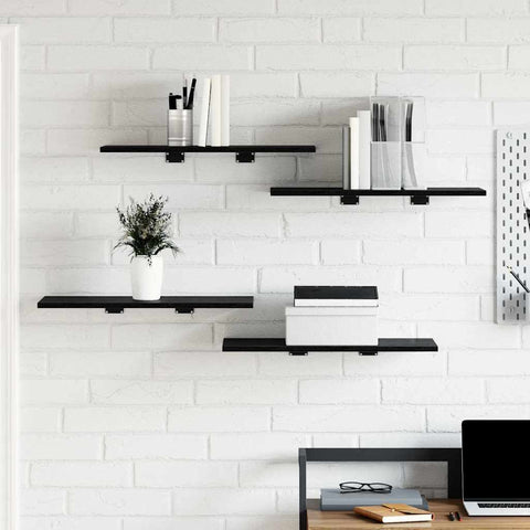vidaXL Shelving Boards - Pack of 4 in Black Oak, 60x30x1.5 cm, made from engineered wood