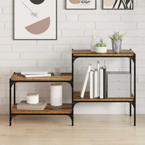 vidaXL Shelf with Shelf with Storage 4 pcs Brown Particle board