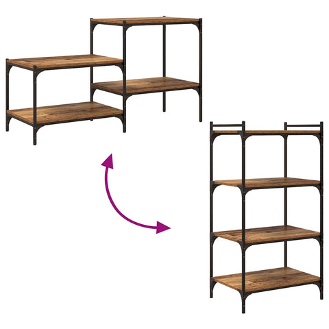 vidaXL Shelf with Shelf with Storage 4 pcs Brown Particle board