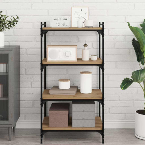 vidaXL Shelf with Shelf with Storage 4 pcs Brown Particle board