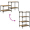 vidaXL Shelf with Shelf with Storage 4 pcs Brown Particle board
