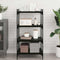 vidaXL Shelf with Shelf with Storage 4 pcs Black Particle board