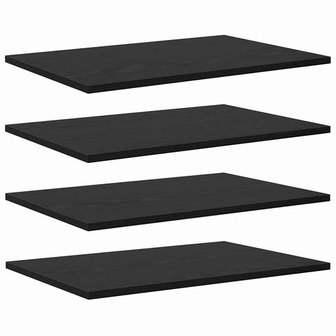 vidaXL Shelf with Shelf with Storage 4 pcs Black Particle board