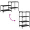 vidaXL Shelf with Shelf with Storage 4 pcs Black Particle board