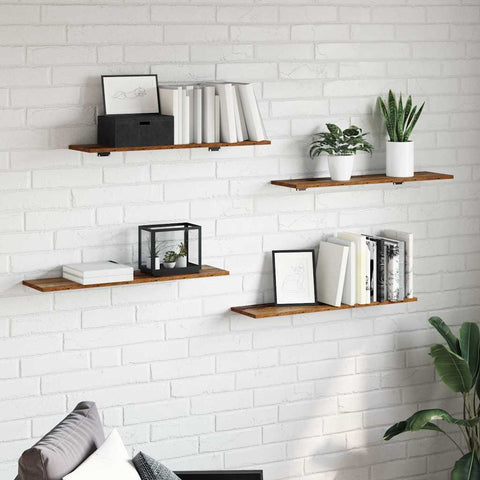 vidaXL Shelf with Shelf with Storage 4 pcs Brown Particle board