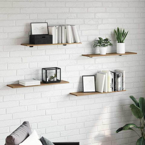 vidaXL Shelf with Shelf with Storage 4 pcs Brown Particle board