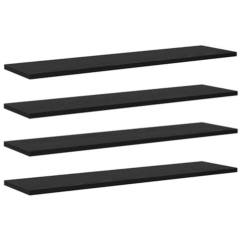 vidaXL Bookshelf Board 4 pcs Black 80 x 20 x 1.5 cm Engineered Wood