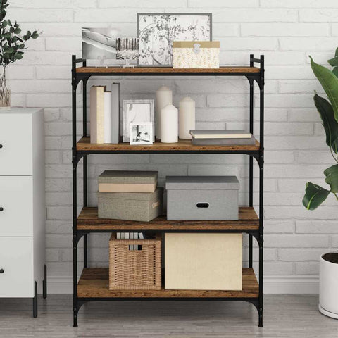 vidaXL Shelf with Shelf with Storage 4 pcs Brown Particle board