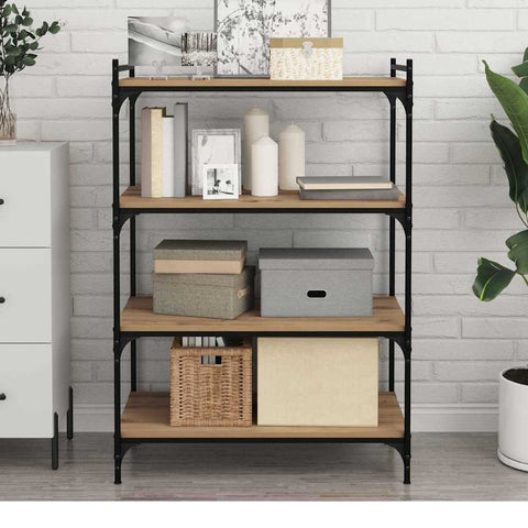 vidaXL Shelf with Shelf with Storage 4 pcs Brown Particle board