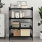 vidaXL Shelf with Shelf with Storage 4 pcs Black Particle board
