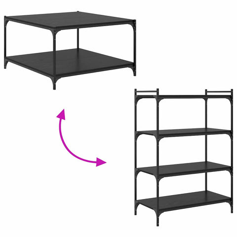 vidaXL Shelf with Shelf with Storage 4 pcs Black Particle board