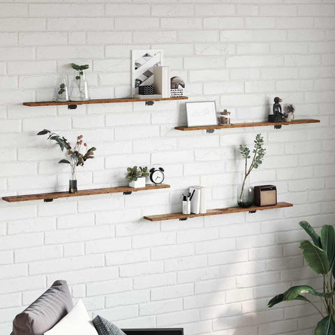 vidaXL Shelf with Shelf with Storage 4 pcs Brown Particle board