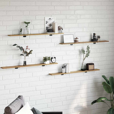 vidaXL Shelf with Shelf with Storage 4 pcs Brown Particle board