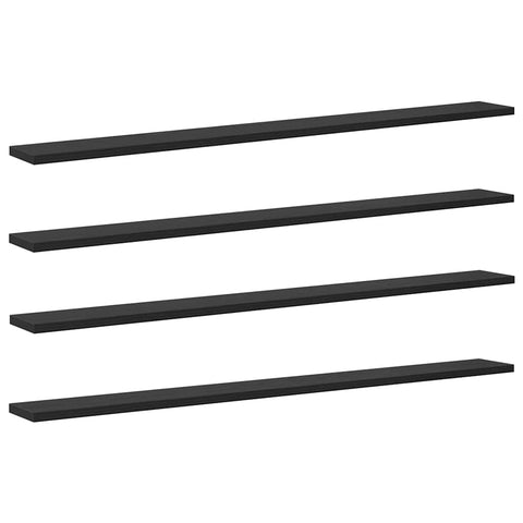 vidaXL Shelf with Shelf with Storage 4 pcs Black Particle board