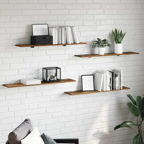 vidaXL Shelf with Shelf with Storage 4 pcs Brown Particle board