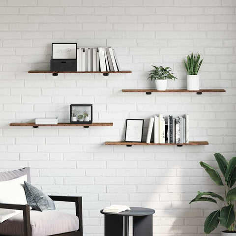 vidaXL Shelf with Shelf with Storage 4 pcs Brown Particle board