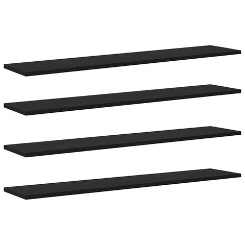 vidaXL Shelf with Shelf with Storage 4 pcs Black Particle board