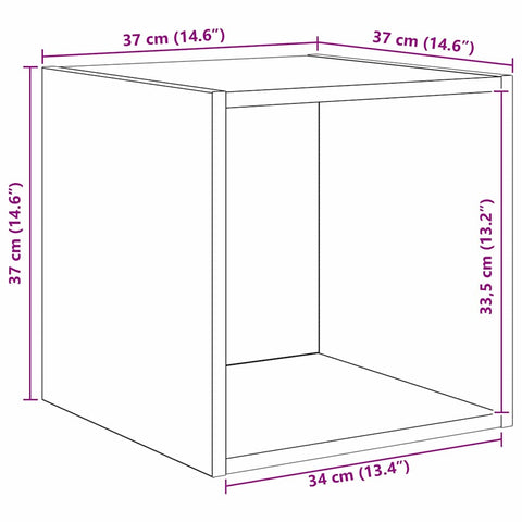 vidaXL Wall Cabinet Artisan oak 37 x 37 x 37 cm Engineered wood