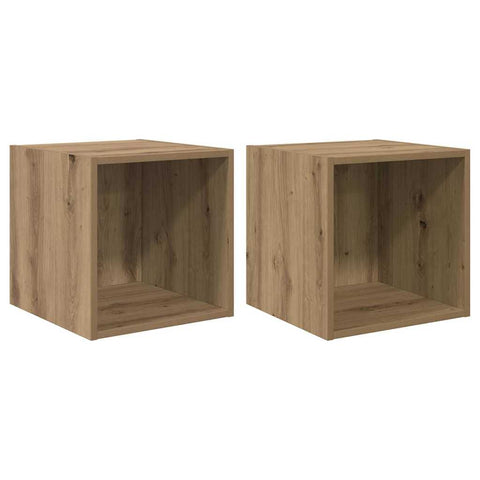 vidaXL Wall Cabinet 2 pcs Artisan oak 37 x 37 x 37 cm Engineered wood