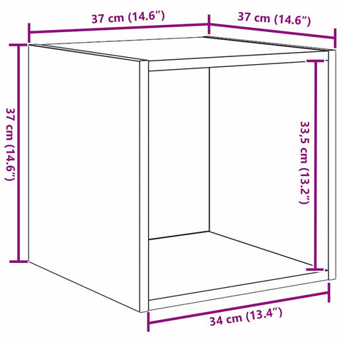 vidaXL Wall Cabinet 2 pcs Artisan oak 37 x 37 x 37 cm Engineered wood