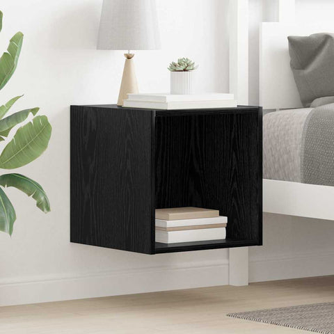 vidaXL Wall Cabinet Black oak 37 x 37 x 37 cm Engineered wood
