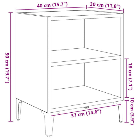 vidaXL Bedside Cabinet 2 pcs Artisan oak 40 x 30 x 50 cm