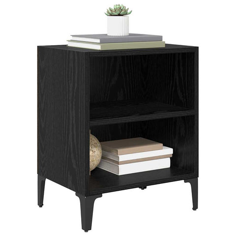 vidaXL Bedside Cabinet 2 pcs Black oak 40 x 30 x 50 cm Engineered wood