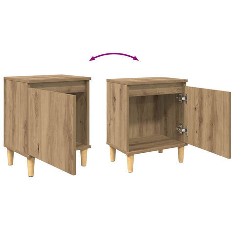 vidaXL Bedside Cabinet Artisan oak 40 x 30 x 50 cm Engineered wood
