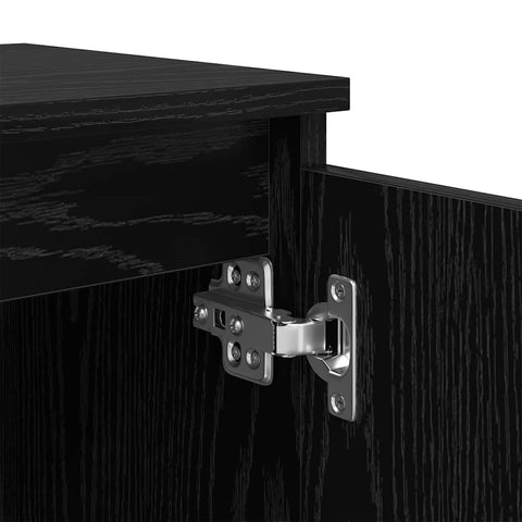 vidaXL Bedside Cabinet Black oak 40 x 30 x 50 cm Engineered wood